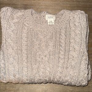 L.L.Bean wool cable knit crewneck sweater.